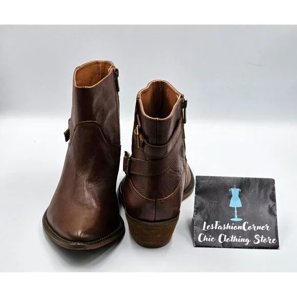 Lucky Brand Women's Brown Leather Caelyn Buckle Accents Ankle Bootie Sz 11 2972 - Picture 10 of 16